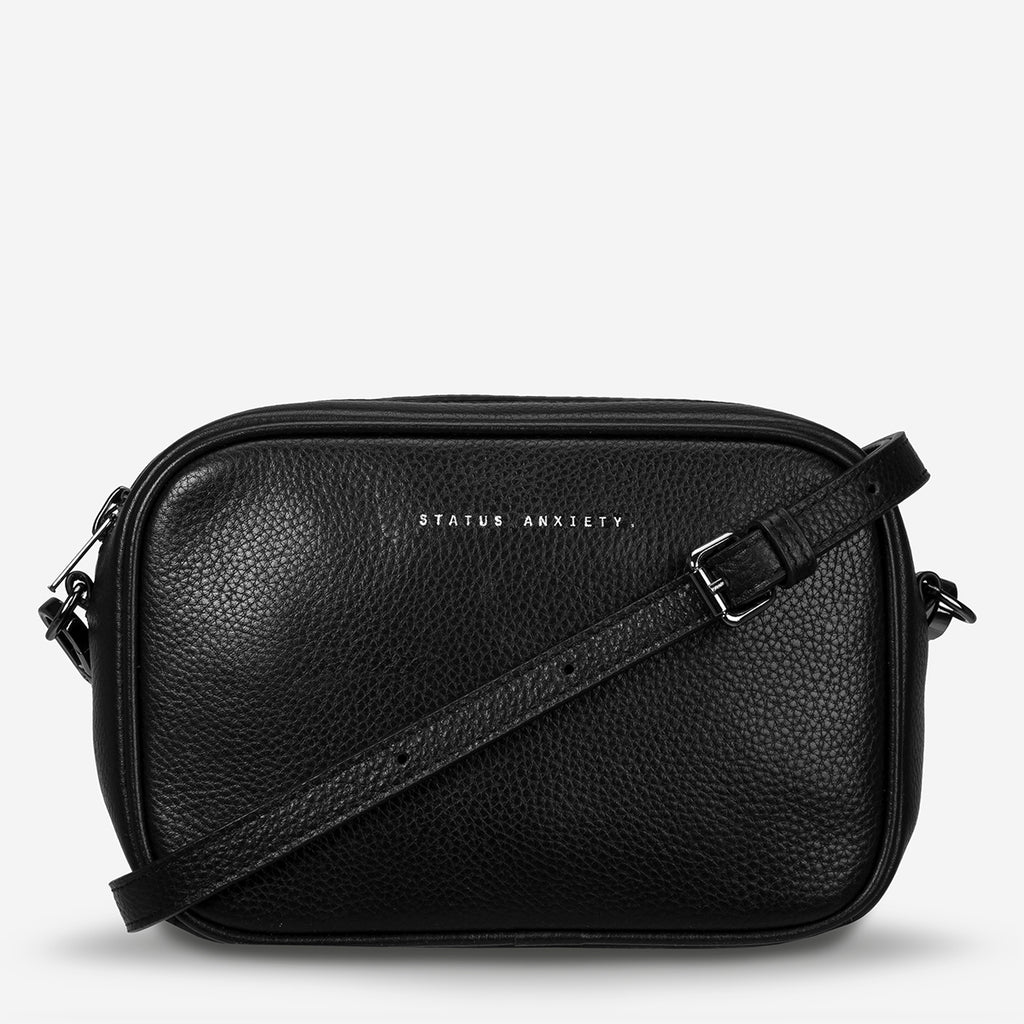 Plunder Women's Black Leather Crossbody Bag Status Anxiety®