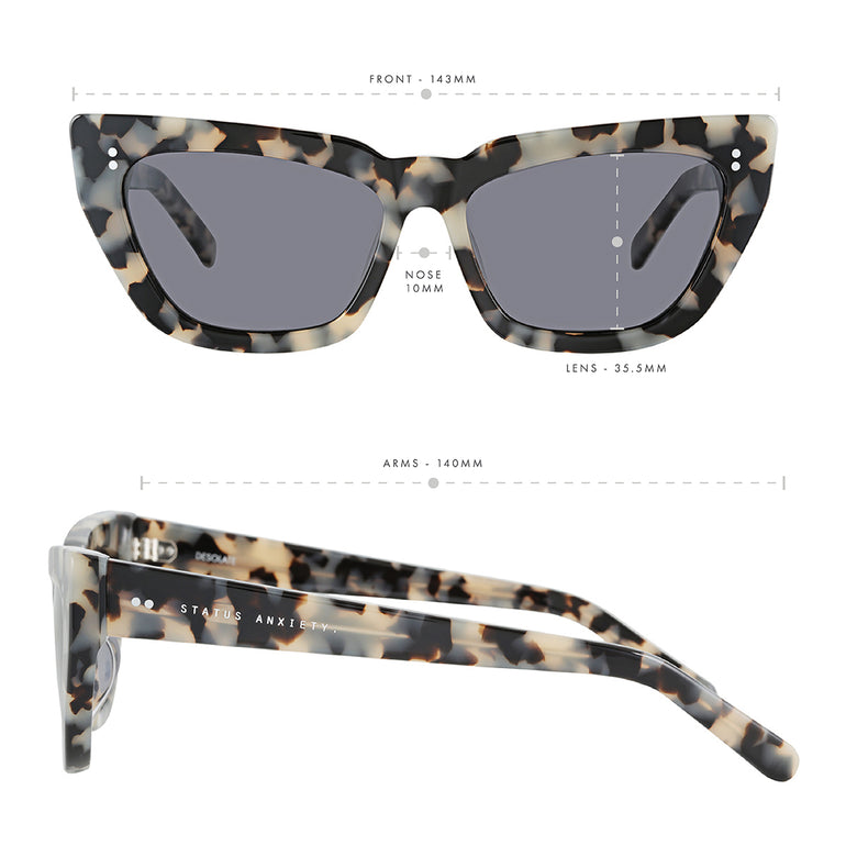 Status Anxiety Desolate Sunglasses White Tort