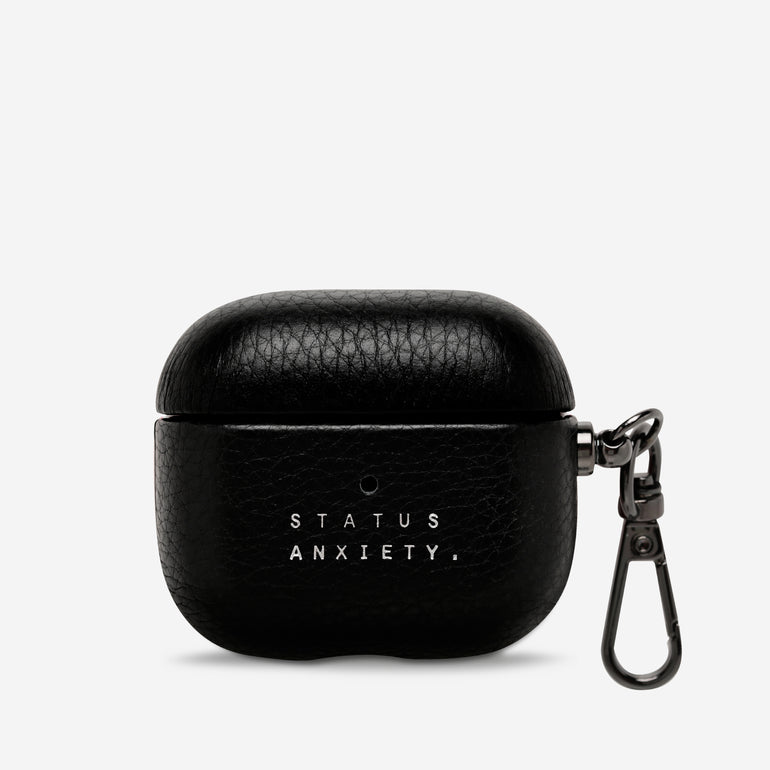 Status Anxiety Miracle Worker Leather Airpods Case Black