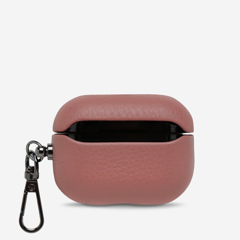 Status Anxiety Miracle Worker Leather Airpods Case Dusty Rose