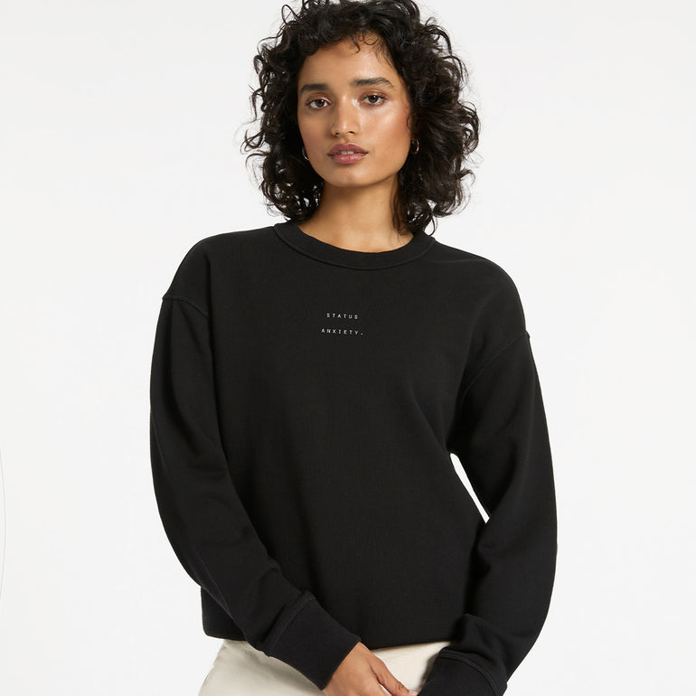 Status Anxiety Could be Nice Women's Jumper Soft Black With Logo