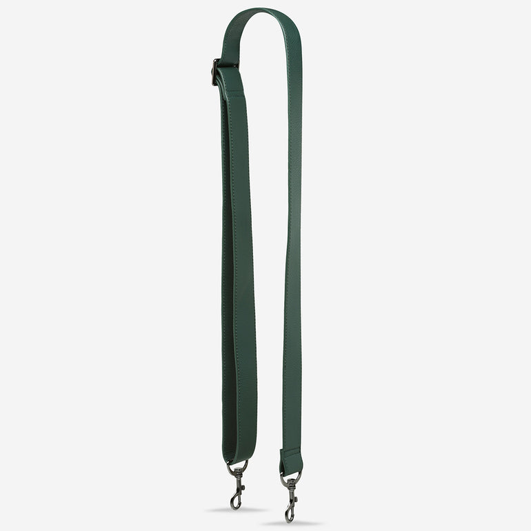 Status Anxiety Green Wide Leather Strap for Bags 