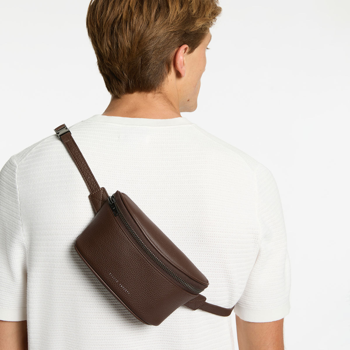 Status Anxiety Best Lies Leather Cocoa Bum Bag For Men