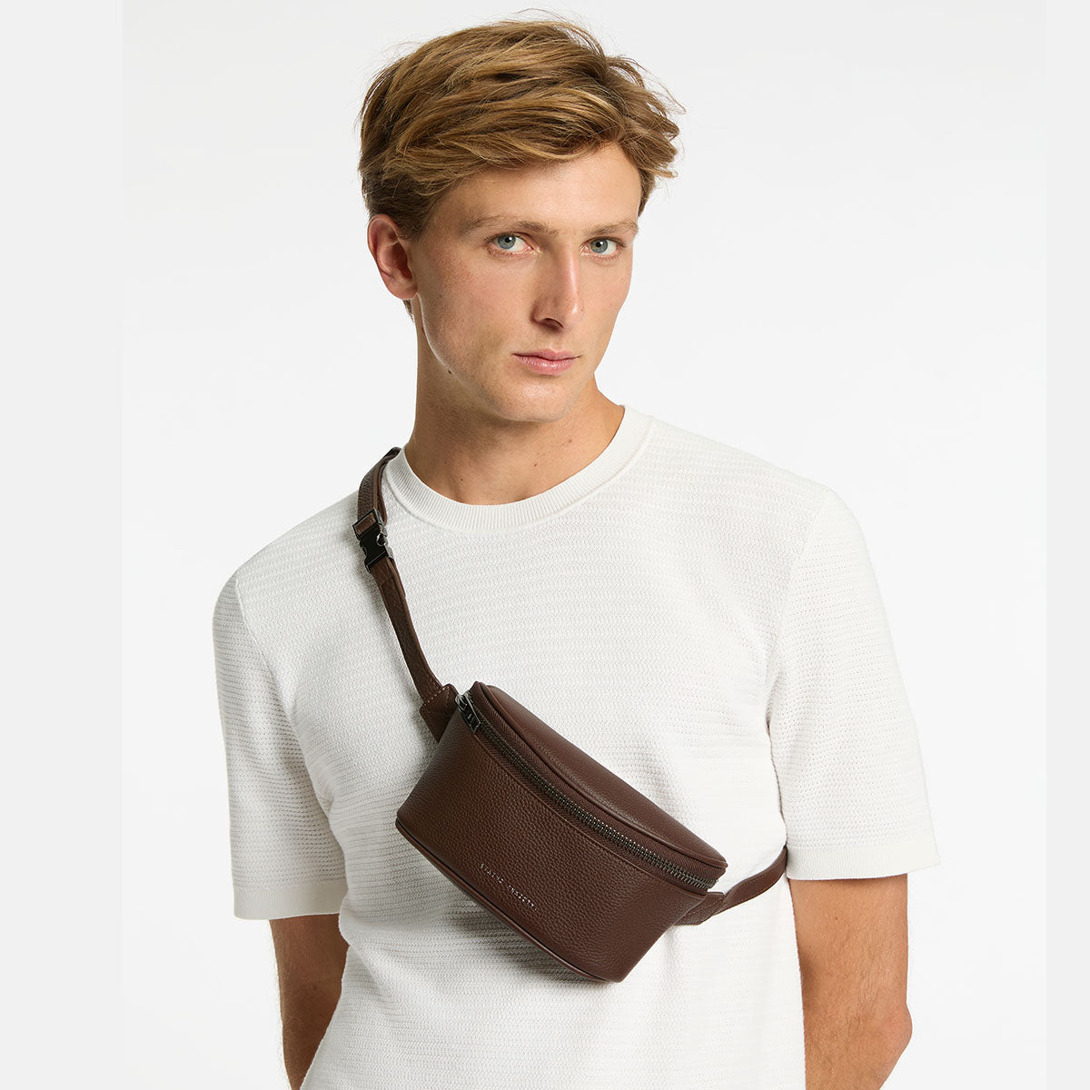 Status Anxiety Best Lies Leather Cocoa Bum Bag For Men