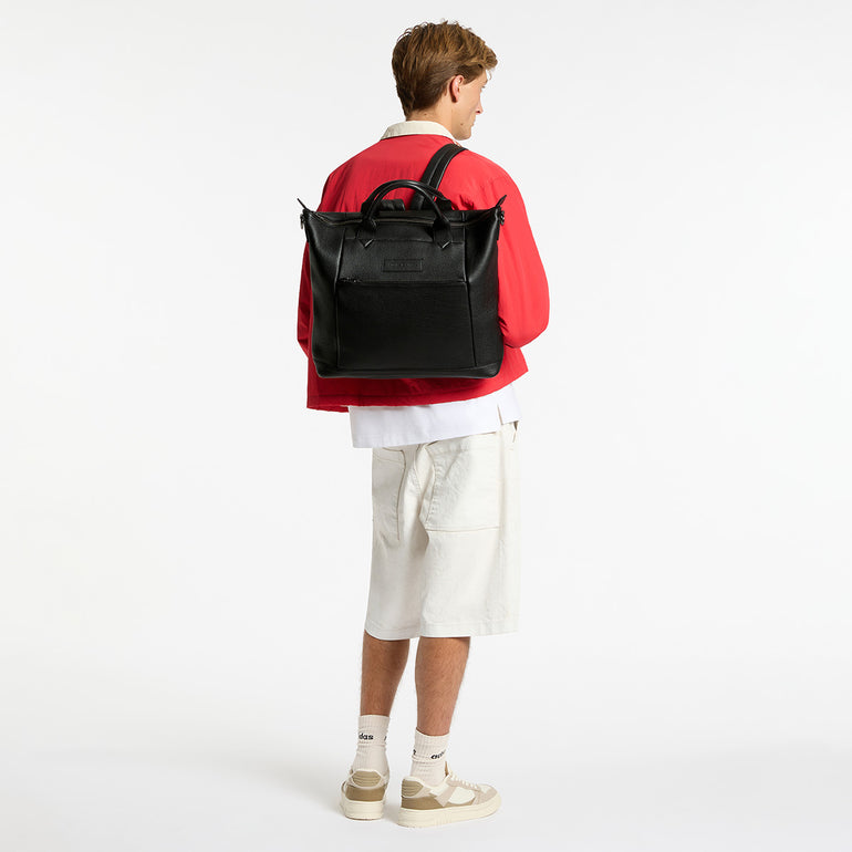 Status Anxiety Comes In Waves Leather Baby Bag Black