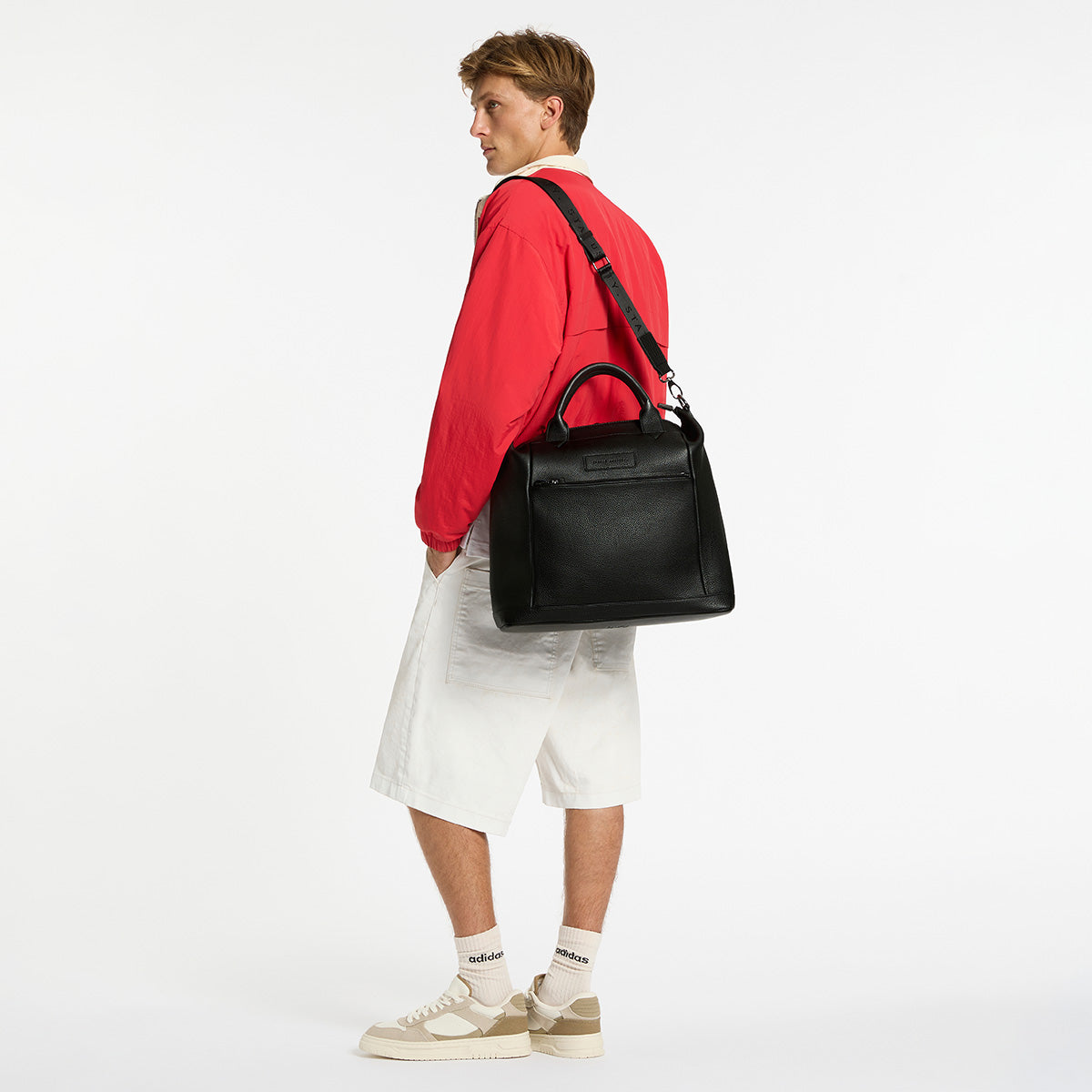 Comes In Waves Black Leather Baby Bag | Status Anxiety®
