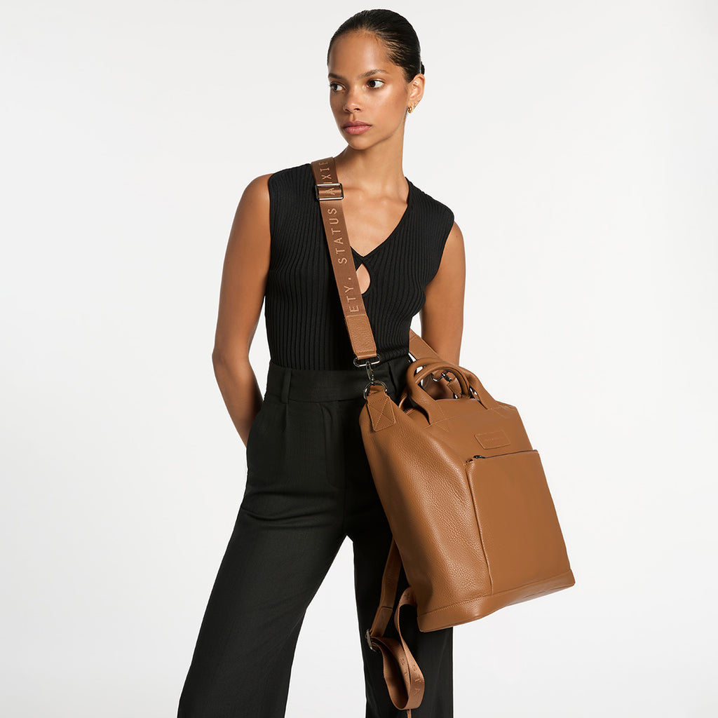 Webbed Status Medium Camel Webbed Strap | Status Anxiety®