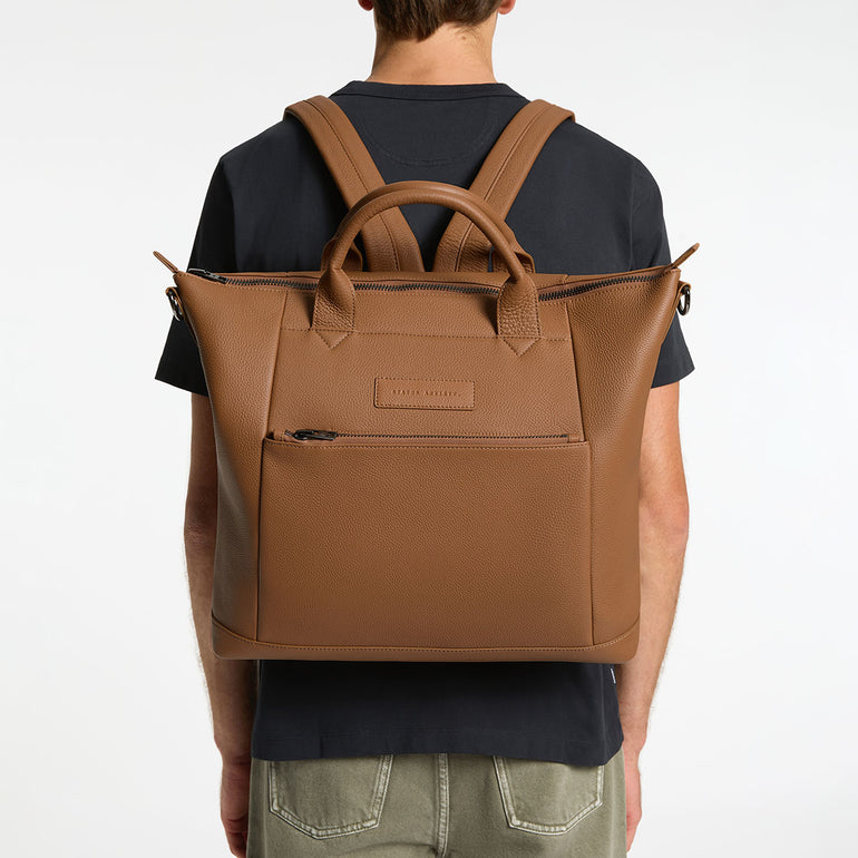 Status Anxiety Comes In Waves Leather Baby Bag Camel