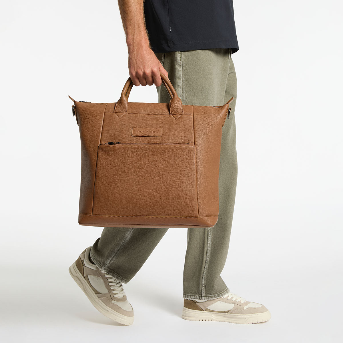 Status Anxiety Comes In Waves Leather Baby Bag Camel