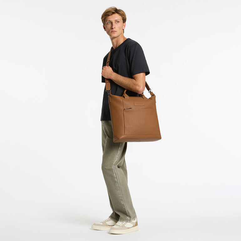 Status Anxiety Comes In Waves Leather Baby Bag Camel