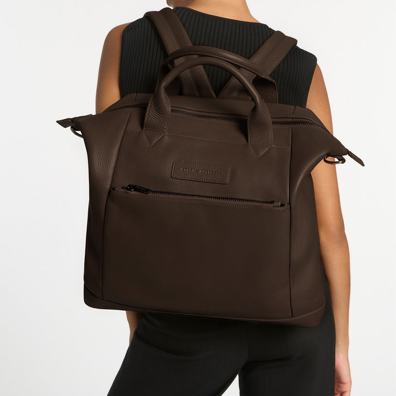 Status Anxiety Comes In Waves Leather Baby Bag Cocoa