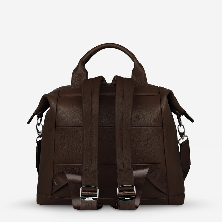 Status Anxiety Comes In Waves Leather Baby Bag Cocoa