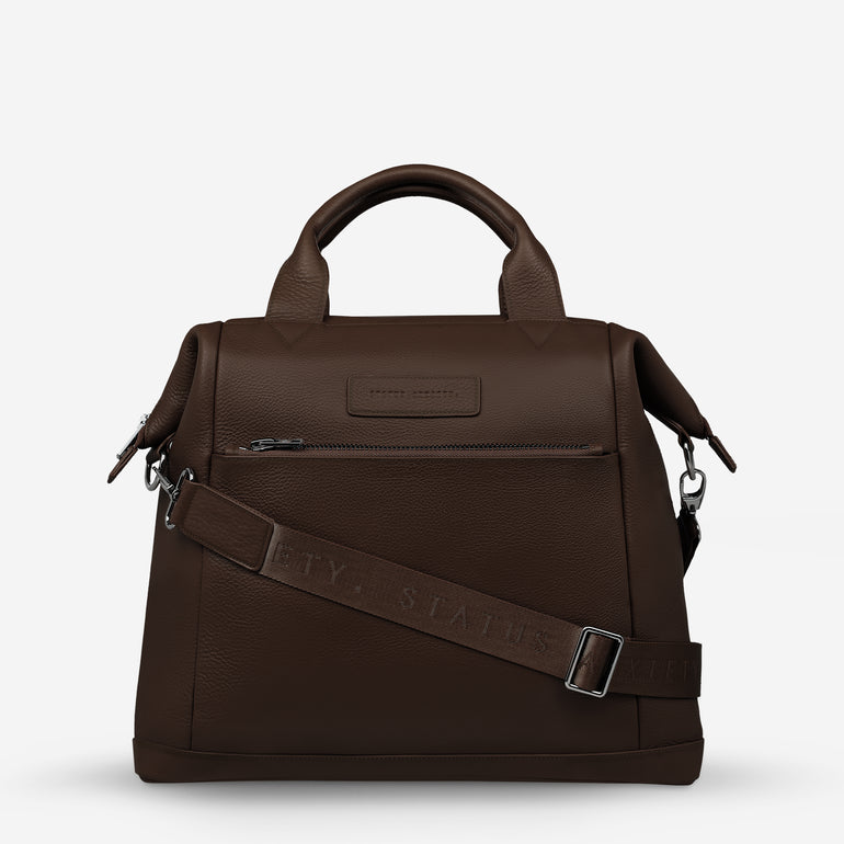 Status Anxiety Comes In Waves Leather Baby Bag Cocoa