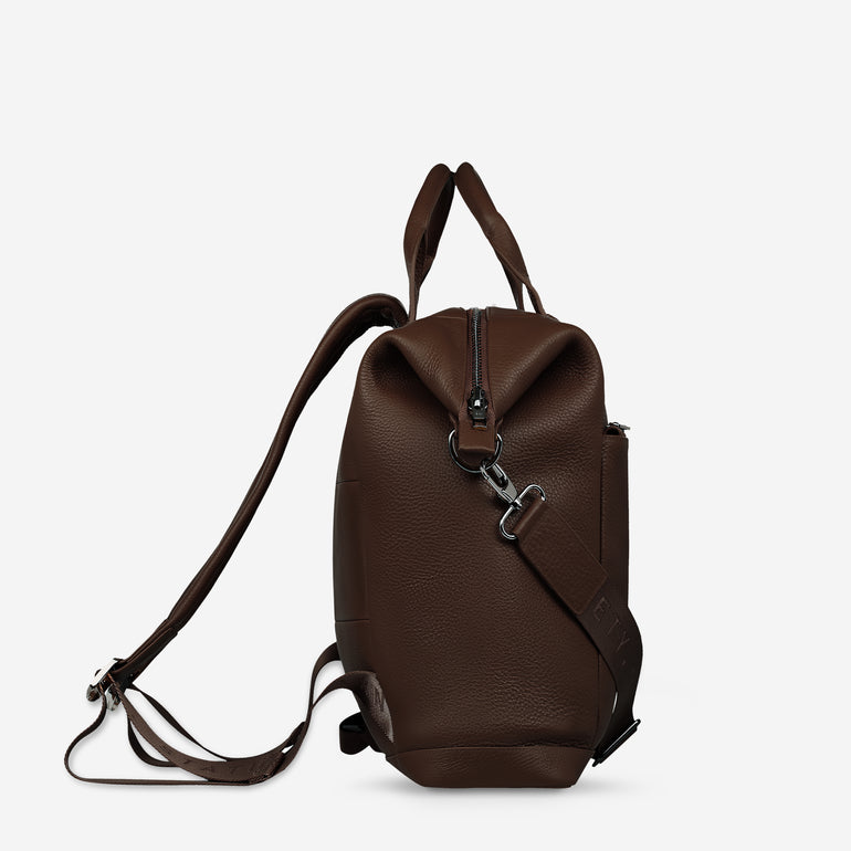 Status Anxiety Comes In Waves Leather Baby Bag Cocoa