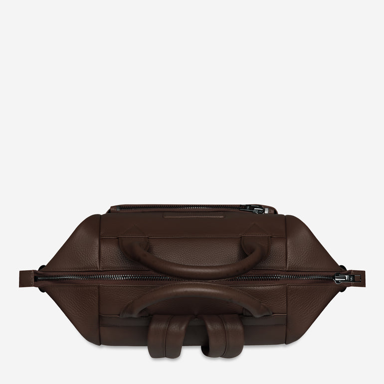 Status Anxiety Comes In Waves Leather Baby Bag Cocoa