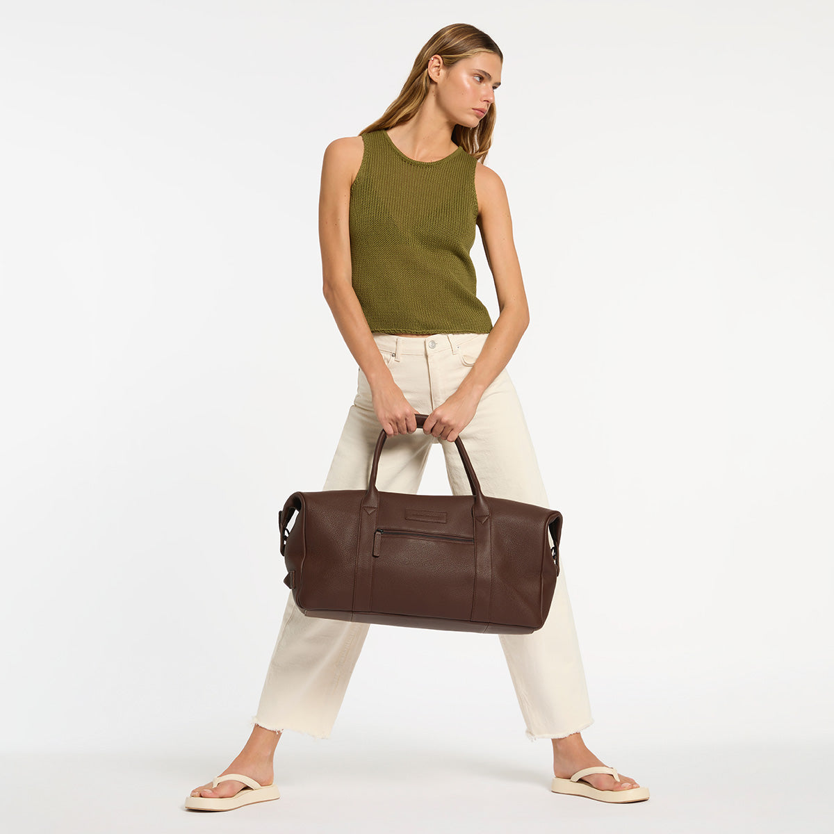 Status Anxiety Everything I Wanted Leather Duffle Bag Cocoa
