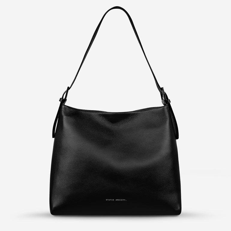 Status Anxiety Forget About It Women's Leather Tote Bag Black