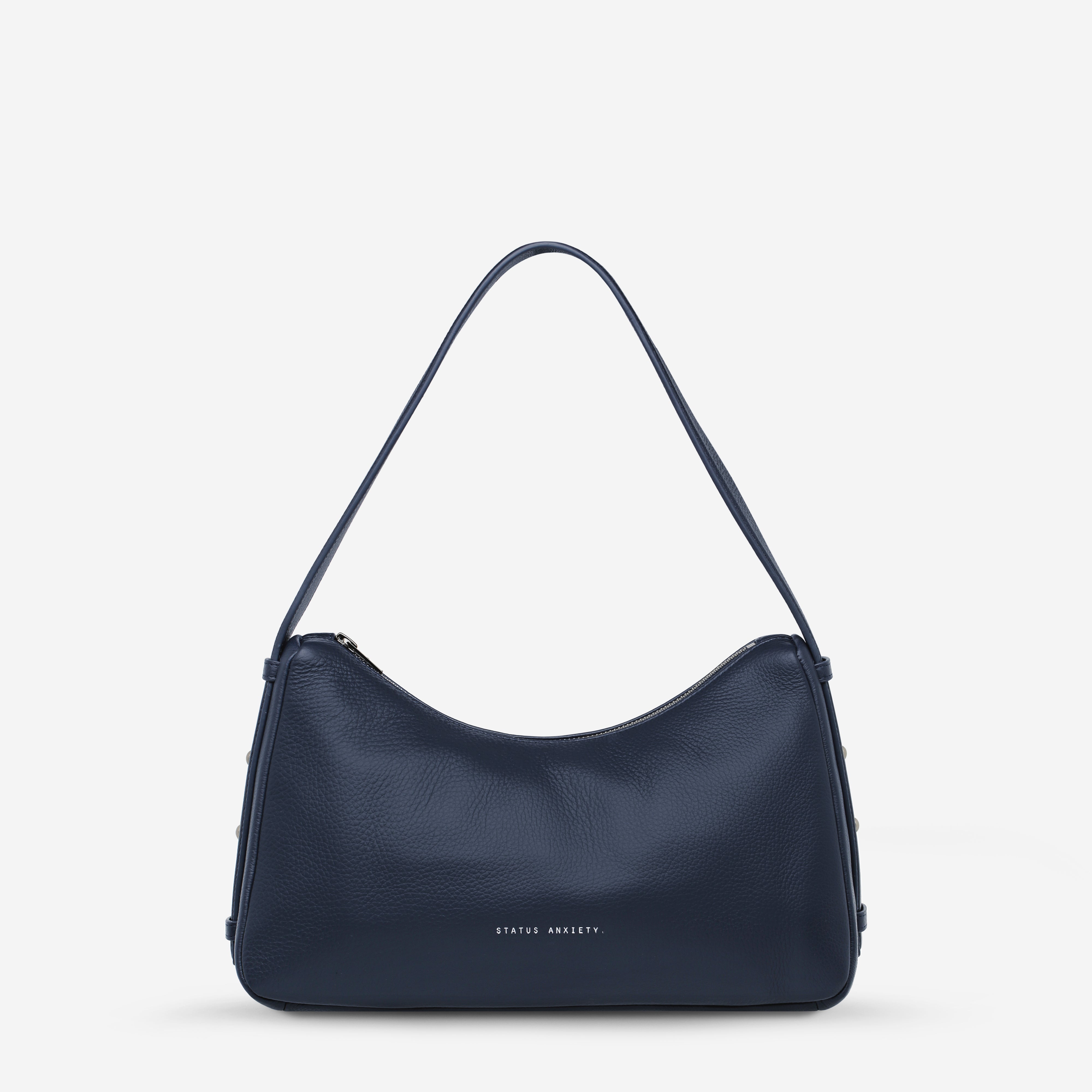 Status Anxiety Hide Out Women's Leather Shoulder Bag Midnight Blue