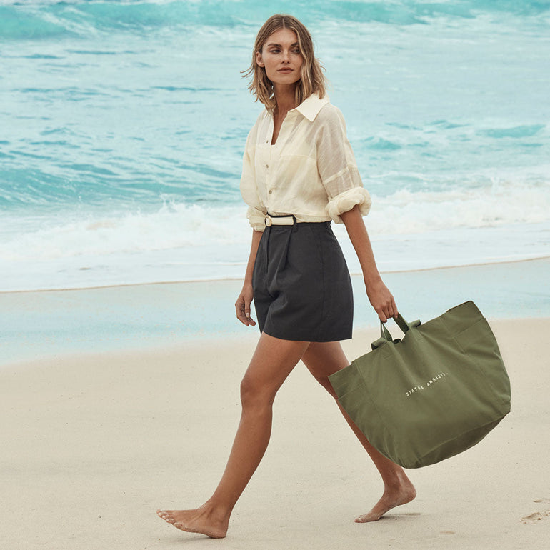 Status Anxiety Knees Deep Tote Bag Fern