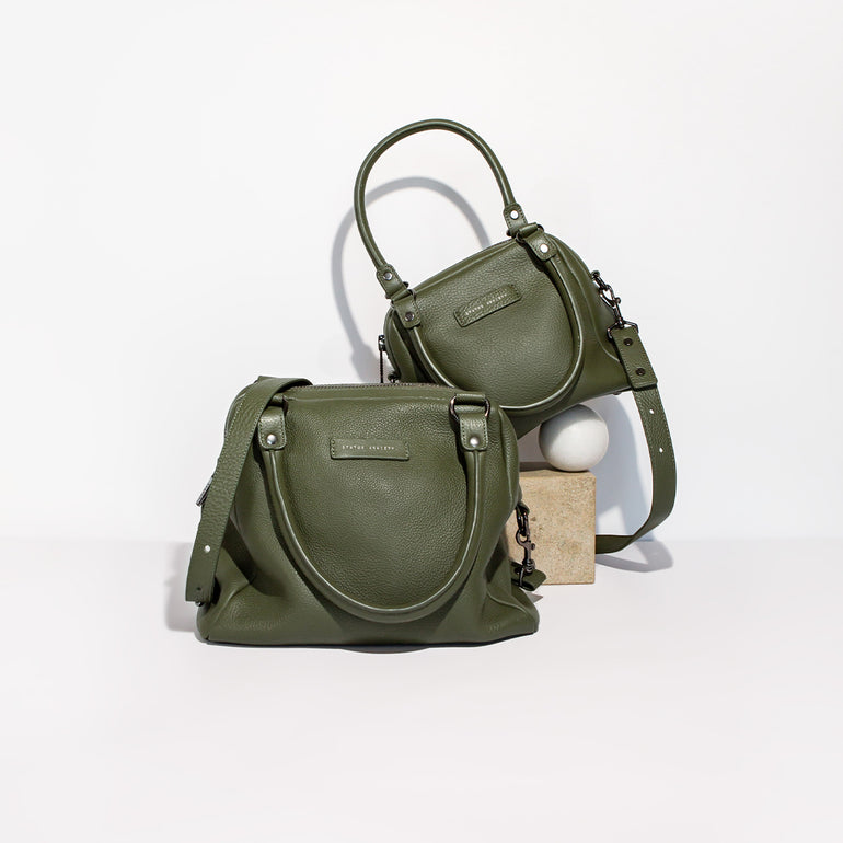 Status Anxiety Mini Mountains Women's Leather Handbag Khaki