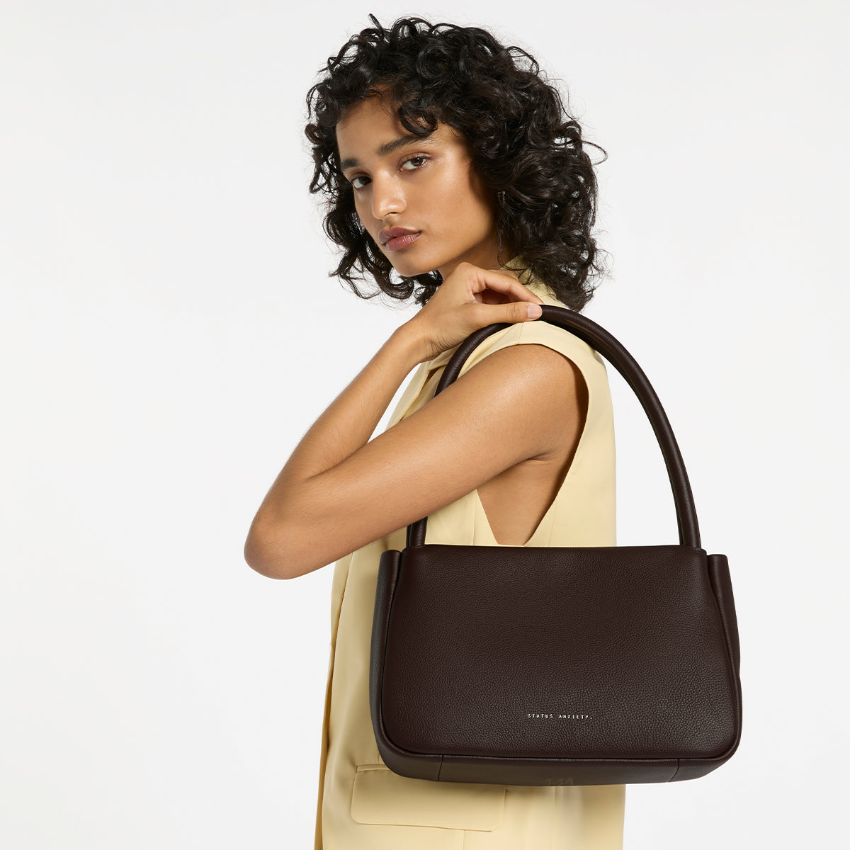 Light Of Day Women's Cocoa Leather Handbag | Status Anxiety®
