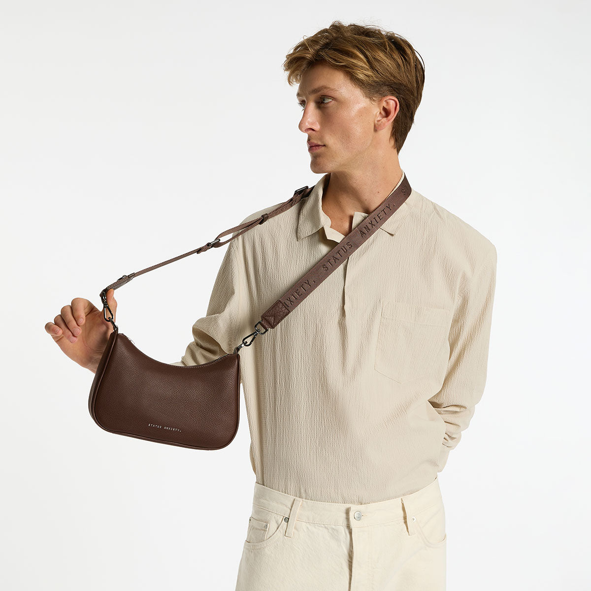 Look Both Ways Women's Cocoa Leather Bag | Status Anxiety®