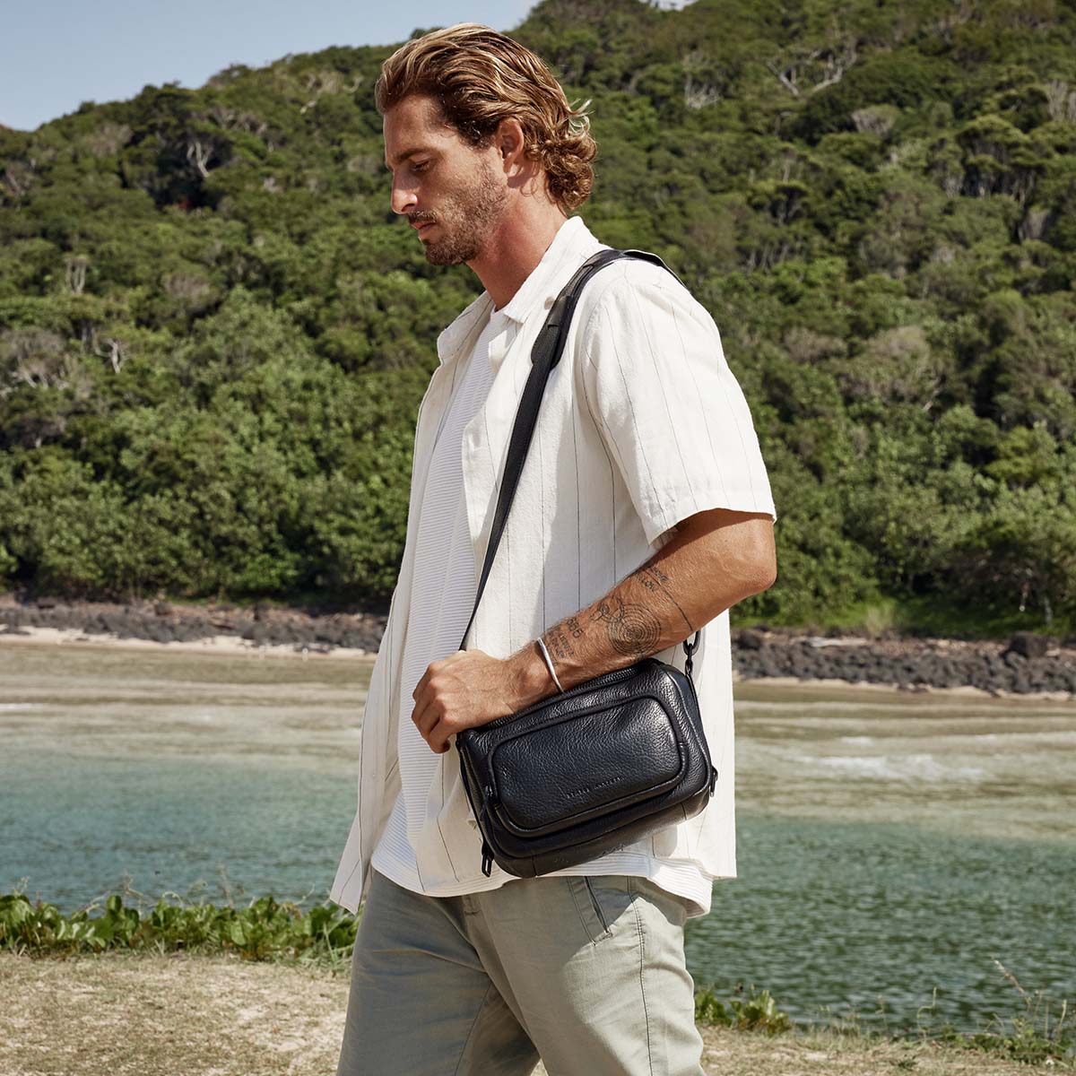Loved You First Black Leather Camera Bag | Status Anxiety®
