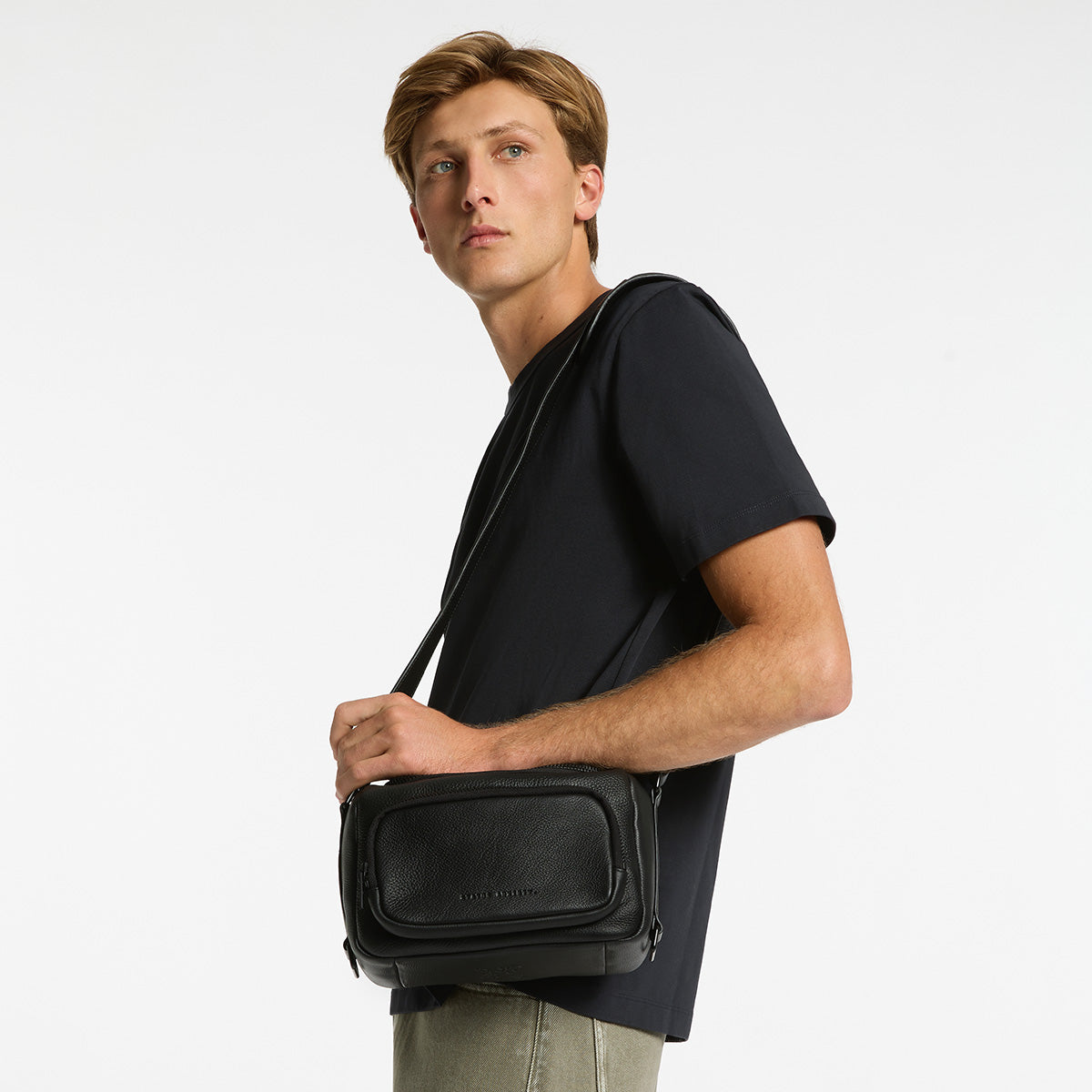 Loved You First Black Leather Camera Bag | Status Anxiety®