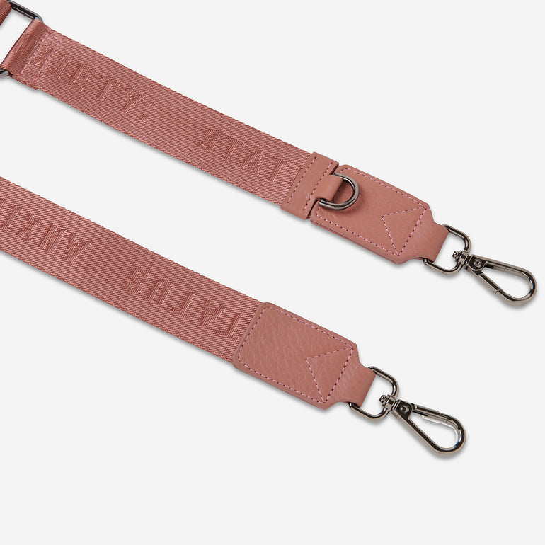 Status Anxiety Dusty Rose Thin Webbed Strap for Bags 