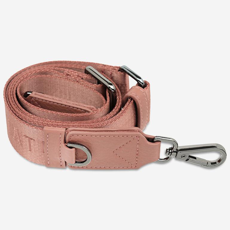 Status Anxiety Dusty Rose Thin Webbed Strap for Bags 
