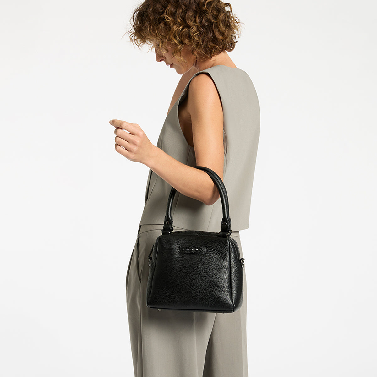 Mini Mountains Women's Black Leather Handbag | Status Anxiety®