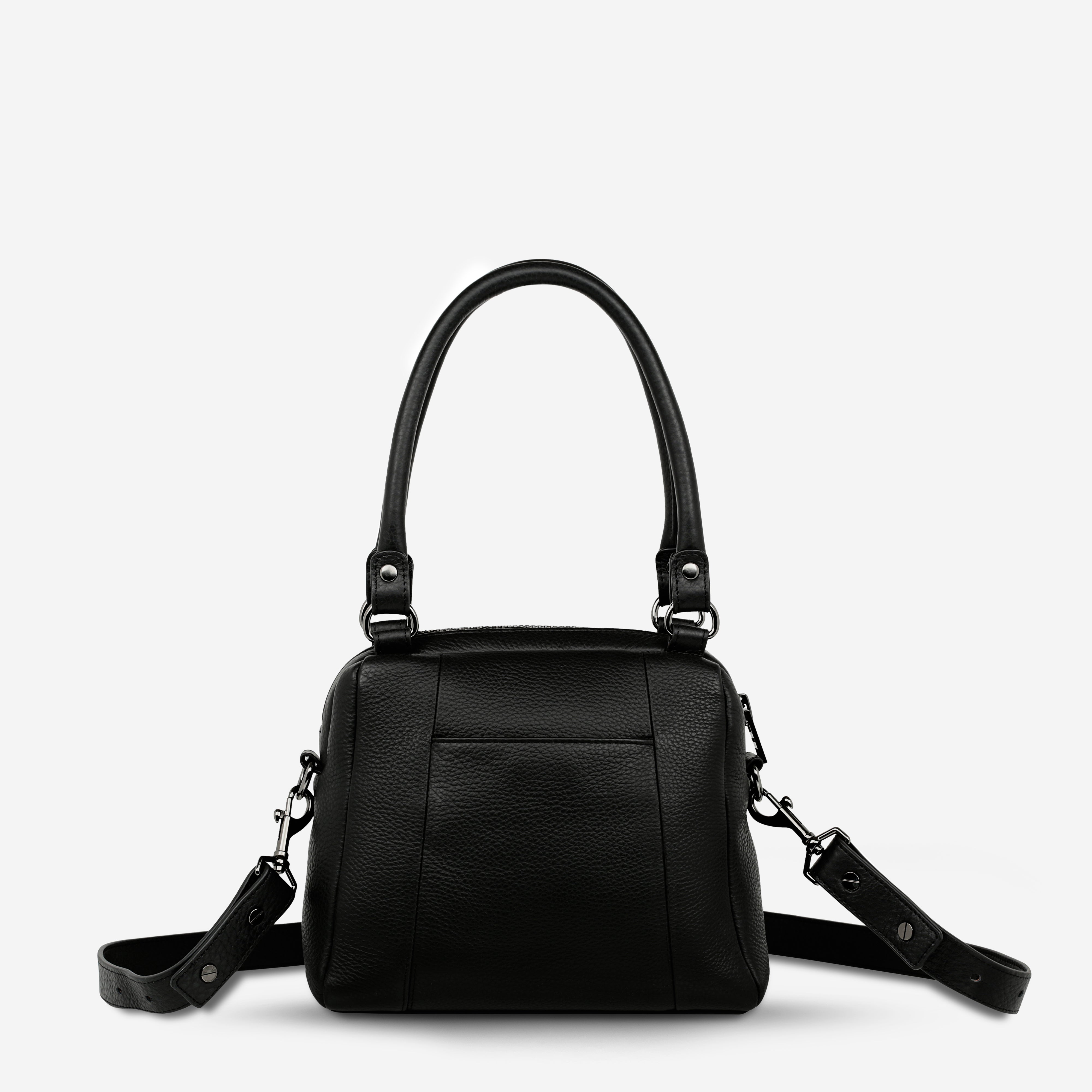 Mini Mountains Women's Black Leather Handbag | Status Anxiety®