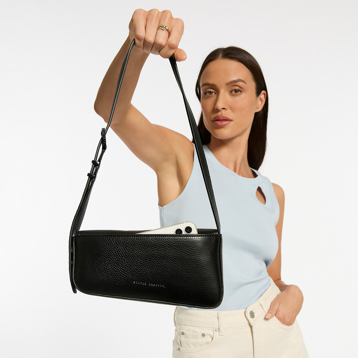 Status Anxiety Overnight Obsession Women's Leather Bag Black