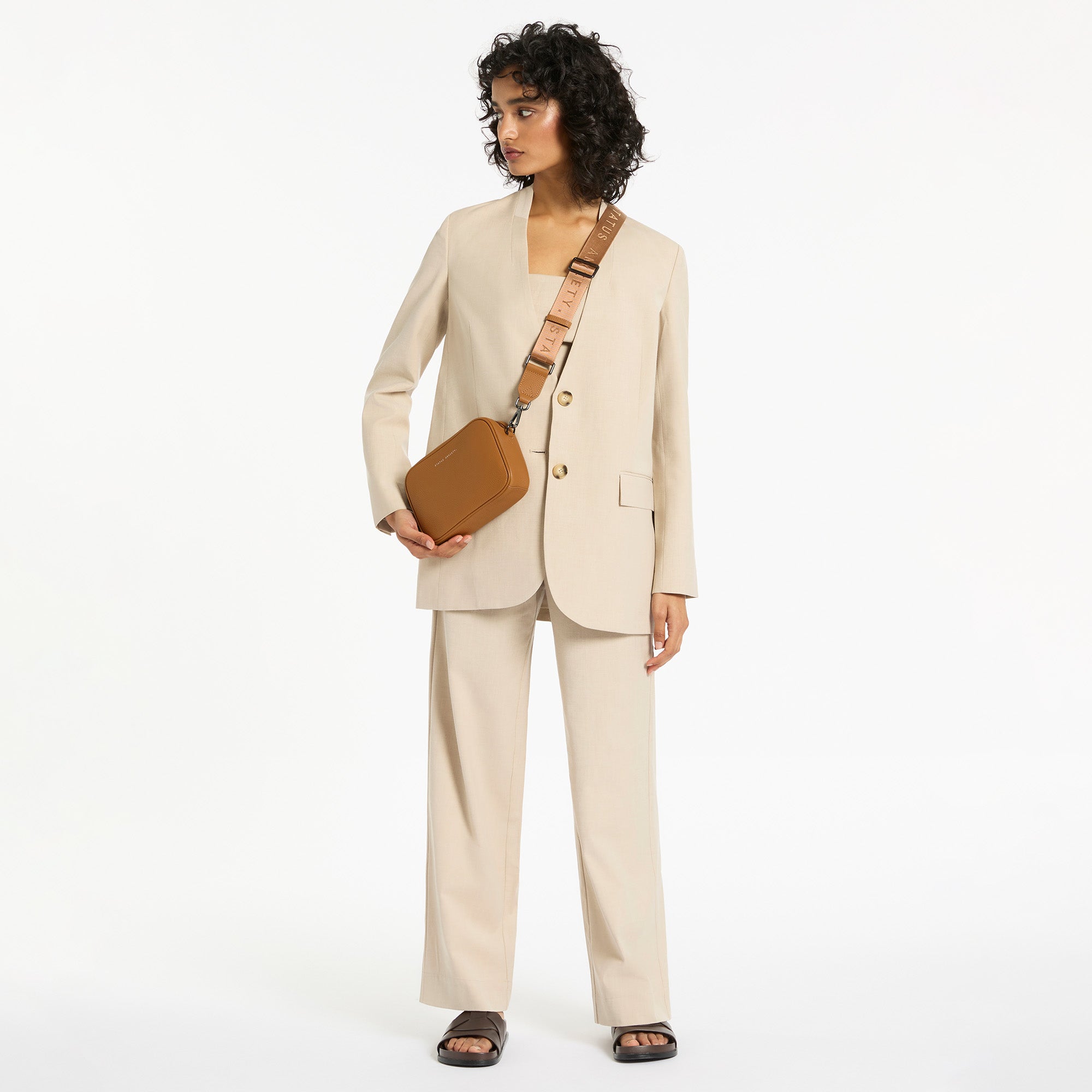 Plunder Bag With Webbed Strap - Camel