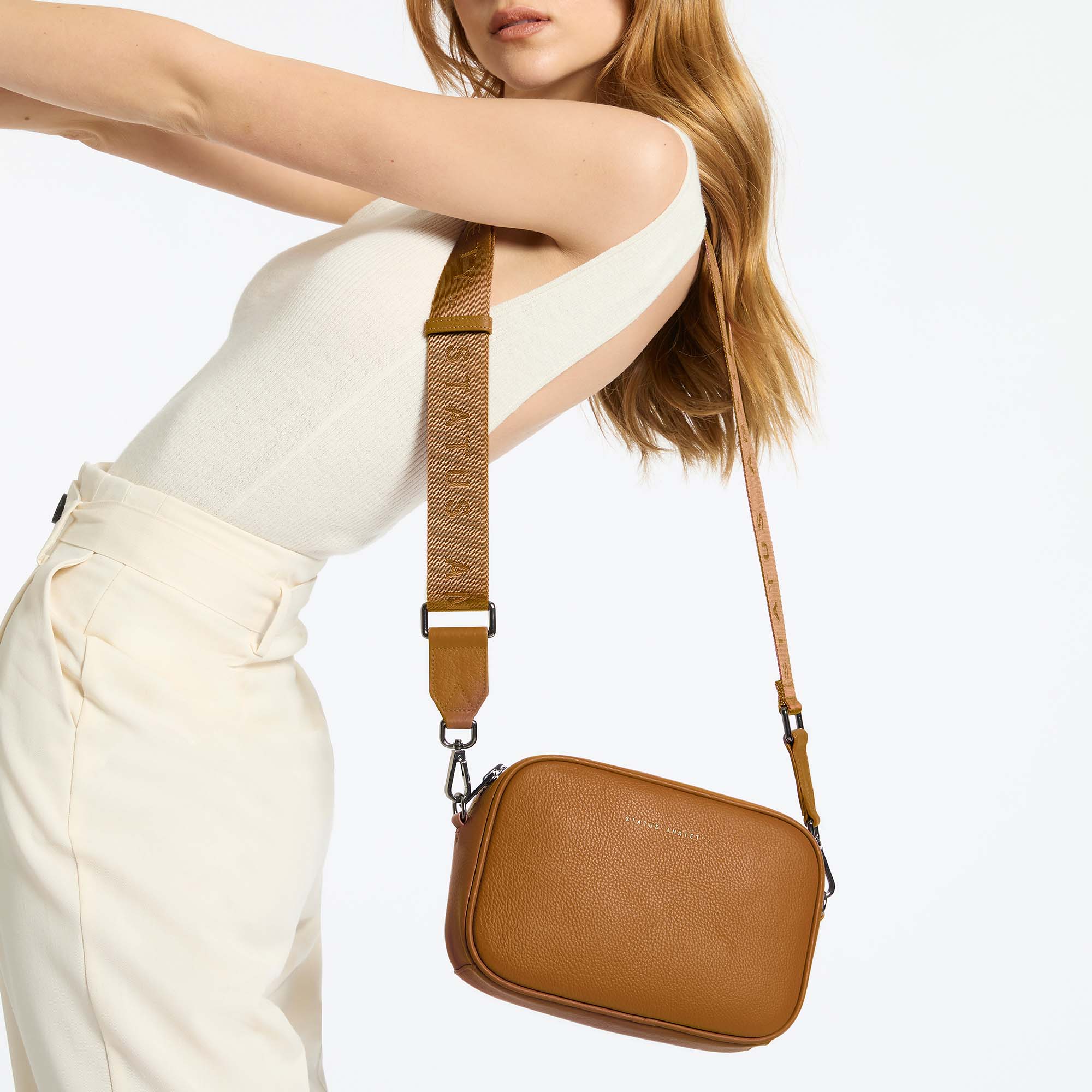 Plunder Bag With Webbed Strap - Camel