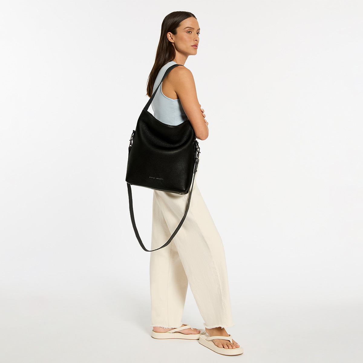 Ready and Willing Women's Black Leather Tote Bag | Status Anxiety®