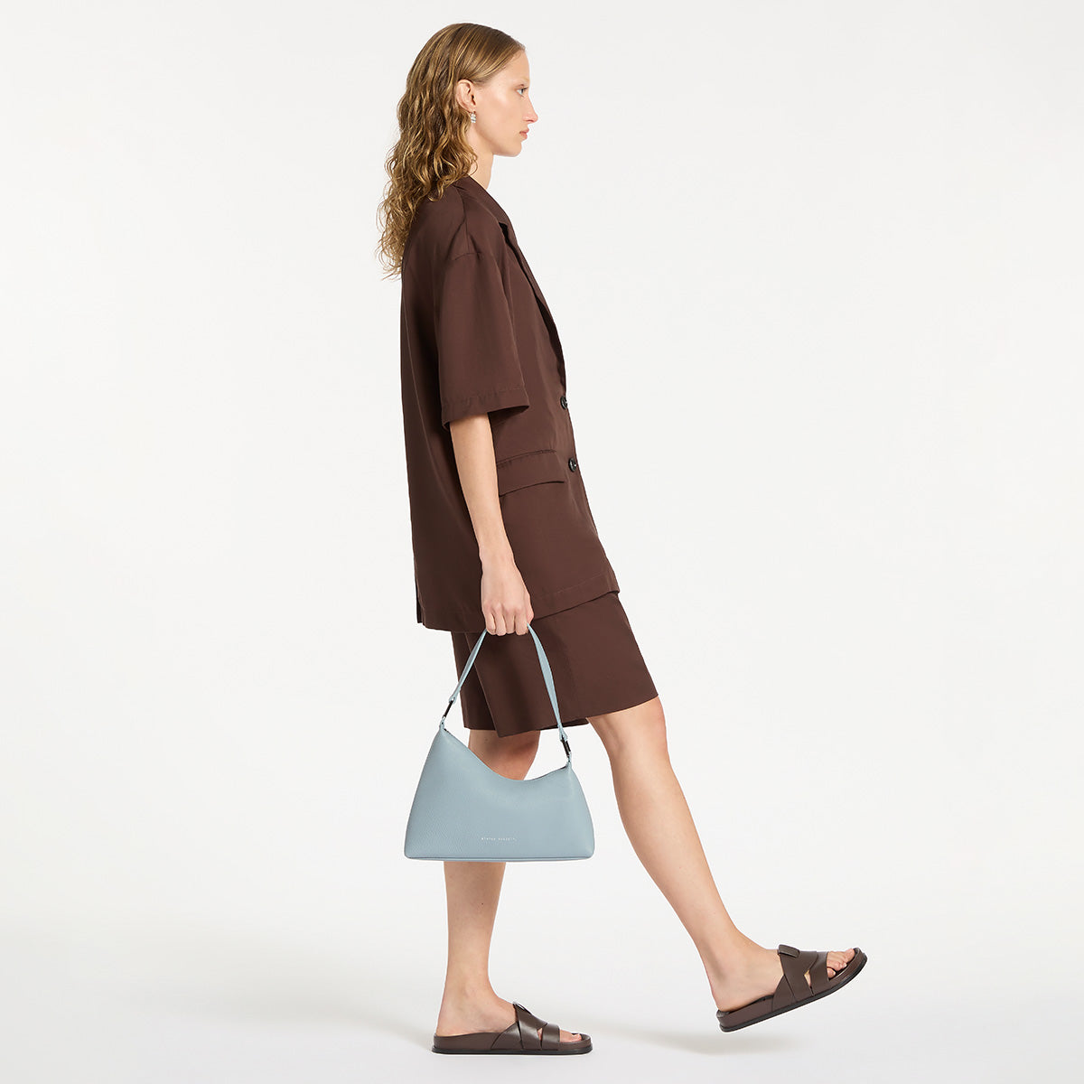 Status Anxiety Reverie Women's Leather Shoulder Bag Powder Blue