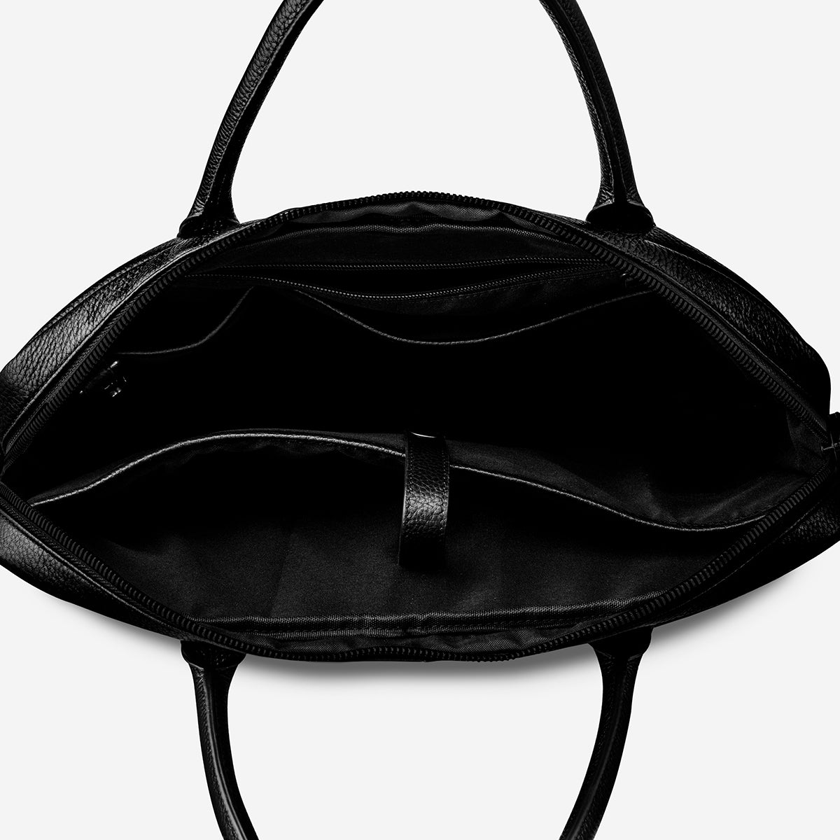 Risking All Black Leather Satchel & Laptop Bag | Status Anxiety®