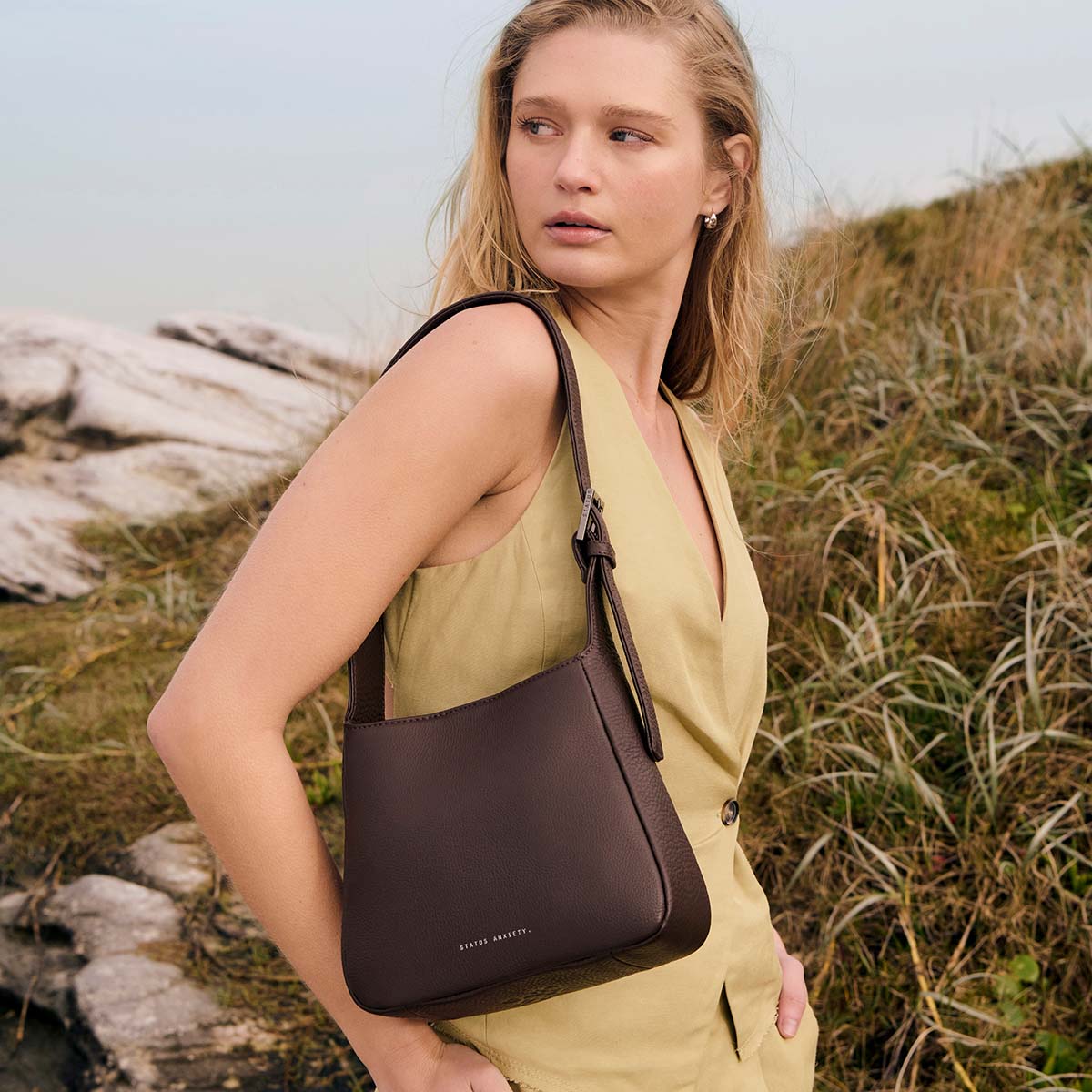 Status Anxiety Slipping Away Women's Leather Bag Cocoa