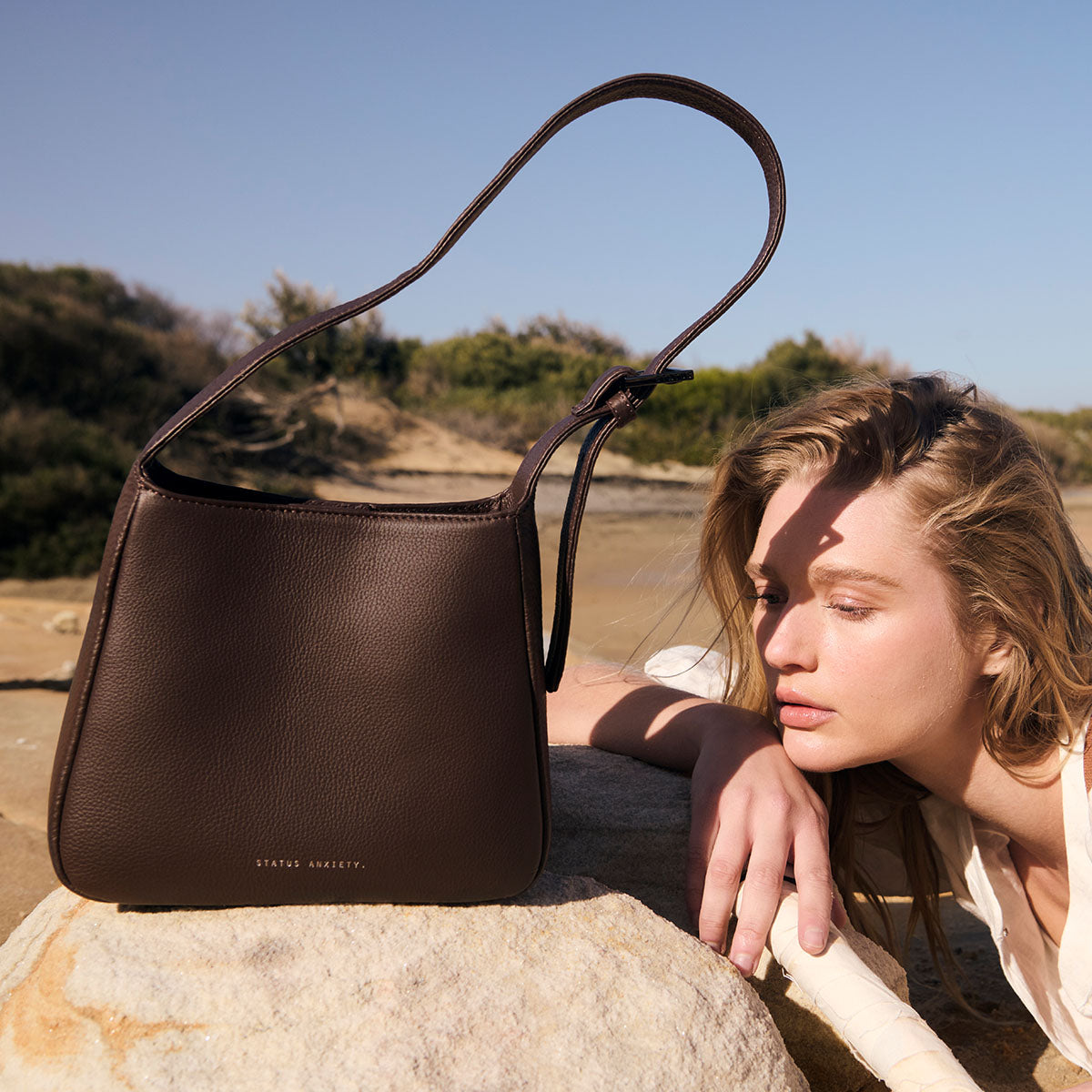 Status Anxiety Slipping Away Women's Leather Bag Cocoa