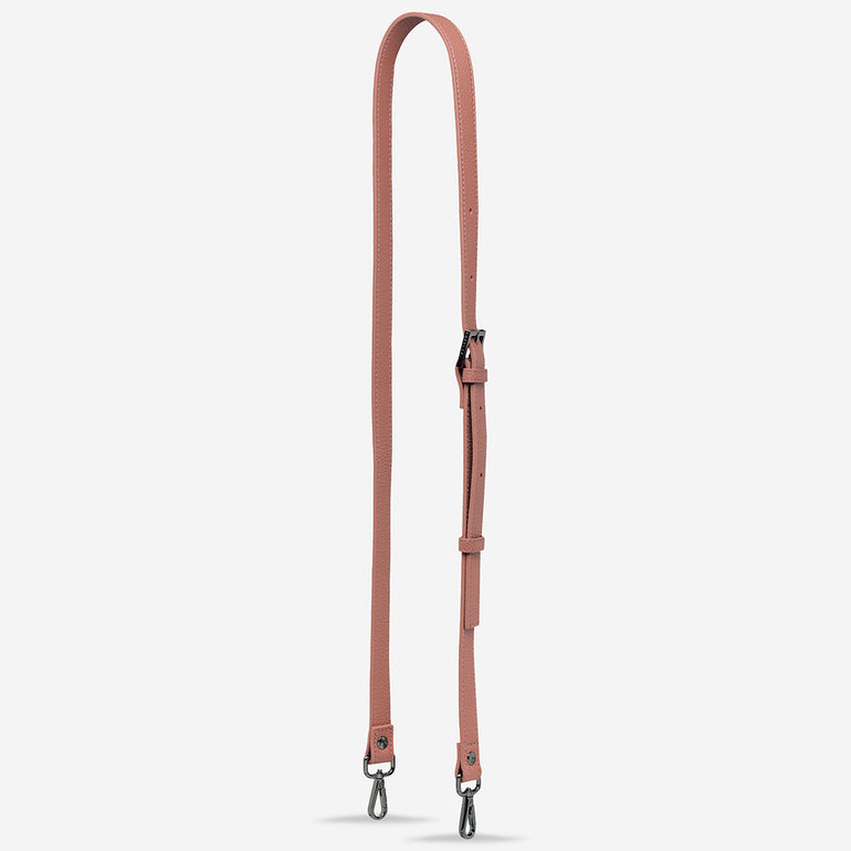Status Anxiety Dusty Rose Thin Leather Strap for Bags 