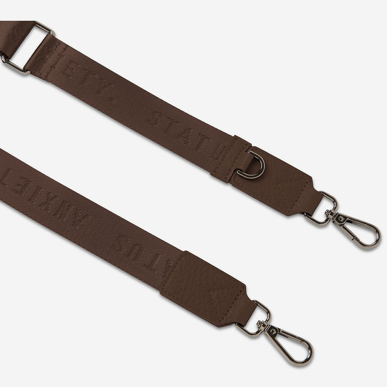 Status Anxiety Cocoa Thin Web Strap for Bags