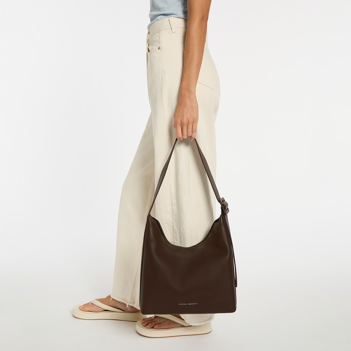 Status Anxiety Take You Higher Women's Leather Tote Bag Cocoa