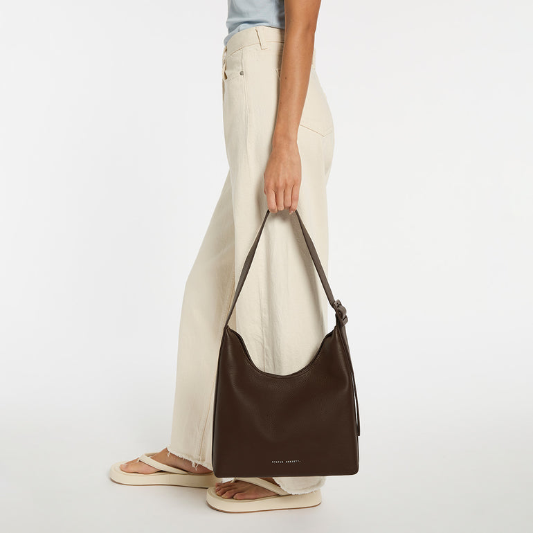 Status Anxiety Take You Higher Women's Leather Tote Bag Cocoa