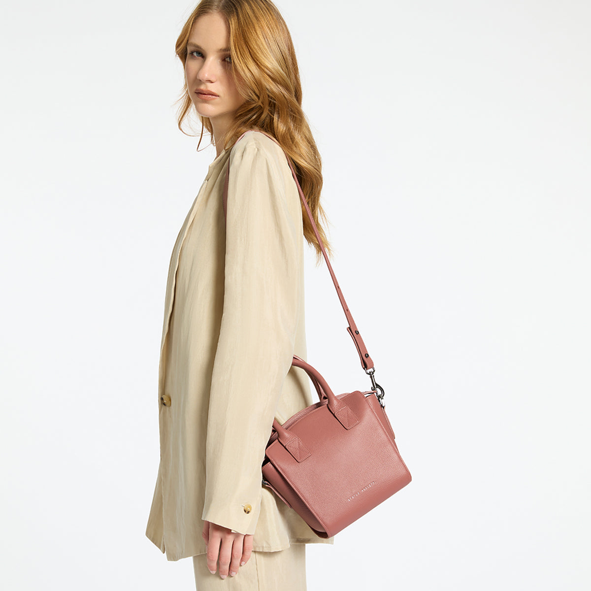 LEATHER STRAP MEDIUM - dusty rose