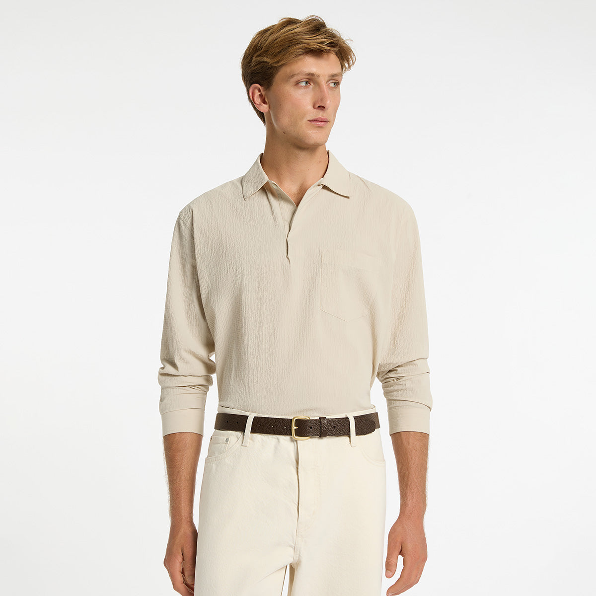 Status Anxiety Ease Up Unisex Leather Belt Choc/Gold