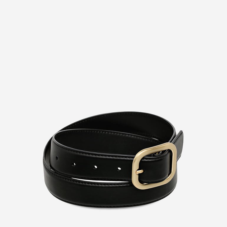 Status Anxiety Falling Quiet Women's Leather Belt Black/Gold