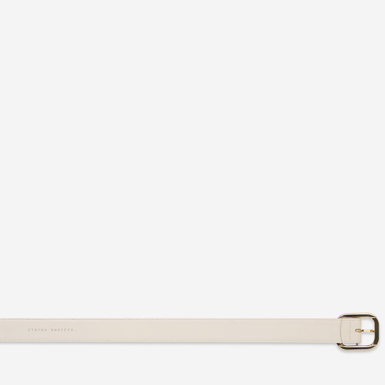 Status Anxiety Falling Quiet Women's Leather Belt Ivory/Gold