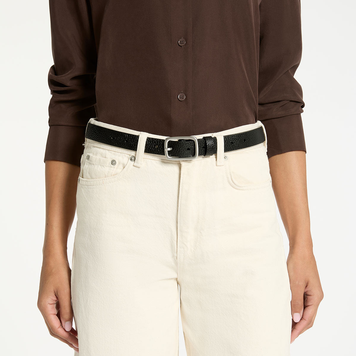 Status Anxiety Nobody's Fault Women's Leather Belt Black/Silver