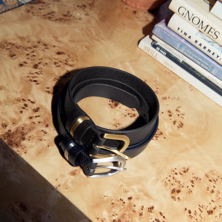 Status Anxiety Over and Over Women's Leather Belt Black / Gold